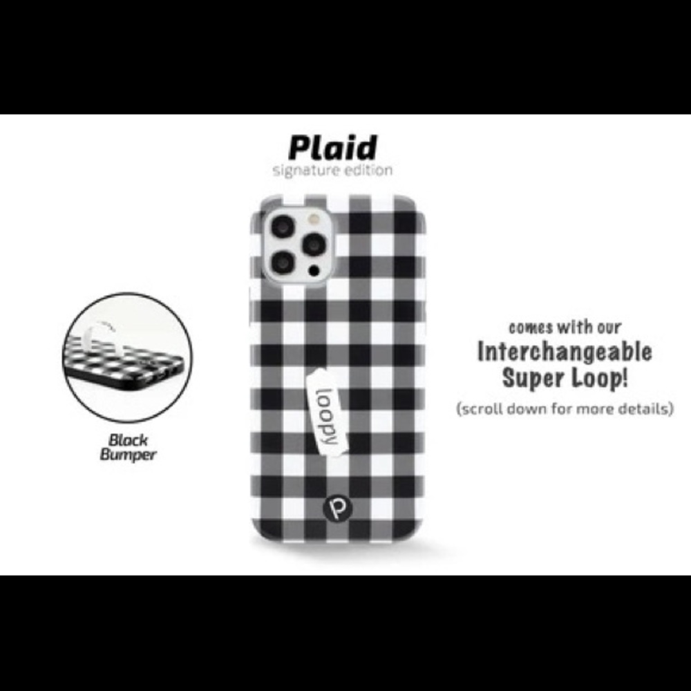 BRAND NEW Loopy Case for iPhone 12/12 Pro with 6.1” screen  Buffalo Plaid